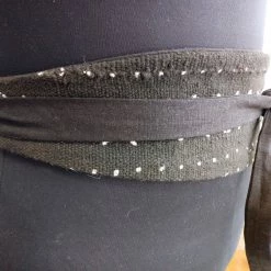 Tidal Cool Reversible Mudcloth And Denim Obi Belt