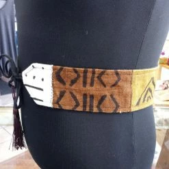 Tidal Cool Belts, Hats And Accessories Reversible Mudcloth And Linen Tassel Belt