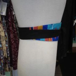 Tidal Cool Reversible African Kente Cloth Obi Belt
