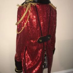 Tidal Cool Bomber Jackets Circus Ringmaster Sequin Tail Coat In Red, Black And Gold