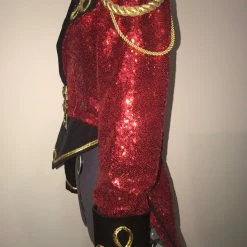 Tidal Cool Bomber Jackets Circus Ringmaster Sequin Tail Coat In Red, Black And Gold