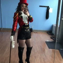 Tidal Cool Bomber Jackets Circus Ringmaster Sequin Tail Coat In Red, Black And Gold