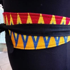 Tidal Cool Reversible African Kente Cloth Obi Belt Belts, Hats And Accessories