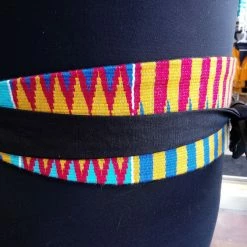 Tidal Cool Reversible African Kente Cloth Obi Belt Belts, Hats And Accessories
