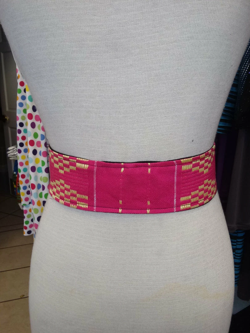Tidal Cool Reversible Tassel Belt In Handwoven African Kente Cloth Belts, Hats And Accessories