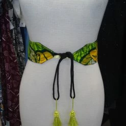 Tidal Cool Reversible Tassel Belt In African Wax Block Cotton