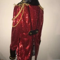 Tidal Cool Bomber Jackets Circus Ringmaster Sequin Tail Coat In Red, Black And Gold