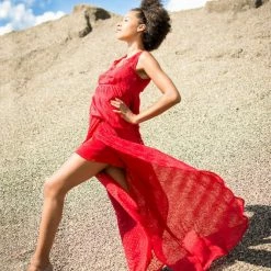 Tidal Cool Layered Red Dress