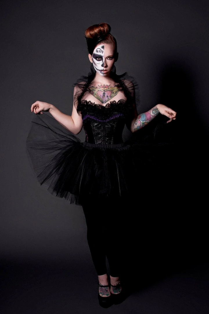 Tidal Cool Black Brocade Corset With Purple And Black Lace Trim