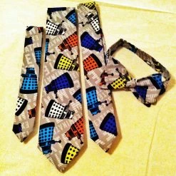 Tidal Cool Dr. Who Dalek Neckties In Bow Tie, Skinny Tie, And Standard Tie Styles, Kids Or Adult Sizes