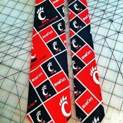 Tidal Cool University Of Cincinnati Bearcats Neckties In Bow Tie, Skinny Tie, And Standard Tie Styles, Kids Or Adult Sizes Neckties, Vests, Pocket Squares And Cummerbunds