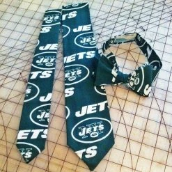 Tidal Cool New York Jets NFL Neckties In Bow Tie, Skinny Tie, And Standard Tie Styles, Kids Or Adult Sizes