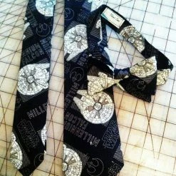Tidal Cool Millennium Falcon Star Wars Neckties In Bow Tie, Skinny Tie, And Standard Tie Styles, Kids Or Adult Sizes Neckties, Vests, Pocket Squares And Cummerbunds