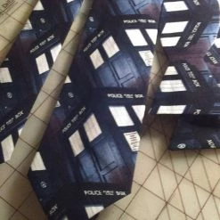 Tidal Cool Dr. Who Tardis Neckties In Bow Tie, Skinny Tie, And Standard Tie Styles, Kids Or Adult Sizes