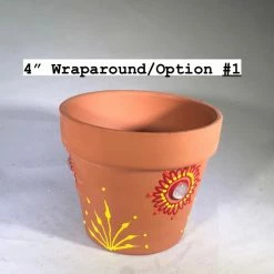 Tidal Cool Henna Art And Decor Sunny Henna Design Hand Painted Terra Cotta Pots