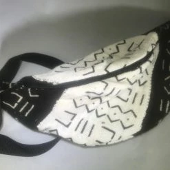 Tidal Cool Mudcloth Hip Bag In Black And White Design