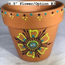 Tidal Cool Blue And Green Handpainted Henna Terra Cotta Pots Henna Art And Decor