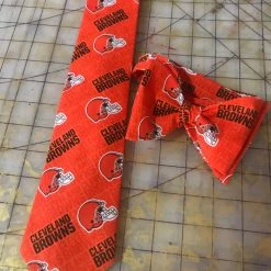Tidal Cool Cleveland Browns NFL Neckties In Bow Tie, Skinny Tie, And Standard Tie Styles, Kids Or Adult Sizes Neckties, Vests, Pocket Squares And Cummerbunds