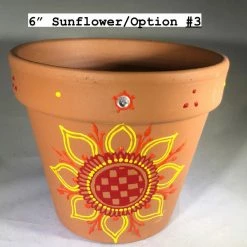 Tidal Cool Henna Art And Decor Sunny Henna Design Hand Painted Terra Cotta Pots