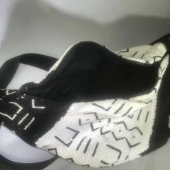 Tidal Cool Mudcloth Hip Bag In Black And White Design