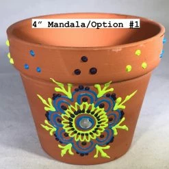 Tidal Cool Blue And Green Handpainted Henna Terra Cotta Pots Henna Art And Decor