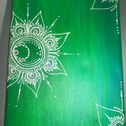 Tidal Cool Green And White Acrylic On Canvas Henna Painting Henna Art And Decor