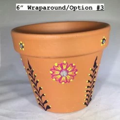 Tidal Cool Henna Art And Decor Colorful Henna Design Hand Painted Terra Cotta Pots